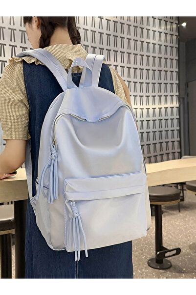 Take Two By Styli Blue Plain Backpack