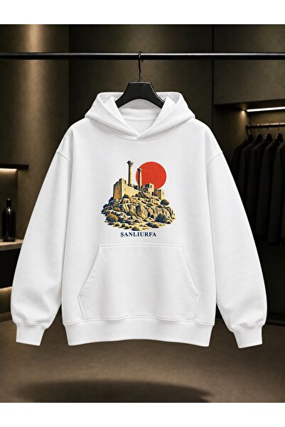fame-stoned Şanlıurfa Castle Printed Unisex 100% Cotton Hooded Sweatshirt
