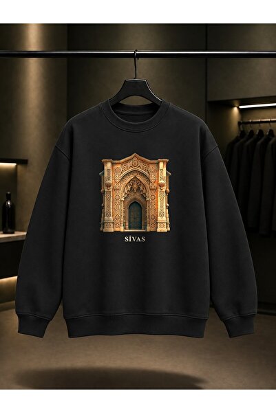 fame-stoned Sivas Divriği Taçkapı Printed Unisex 100% Cotton Sweatshirt