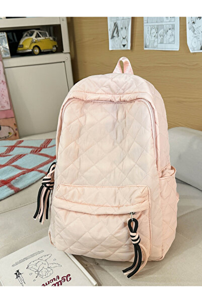 Take Two By Styli Pink Quilted Backpack