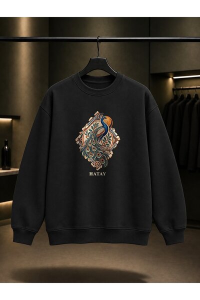 fame-stoned Hatay Antakya Mosaic Printed Unisex 100% Cotton Sweatshirt