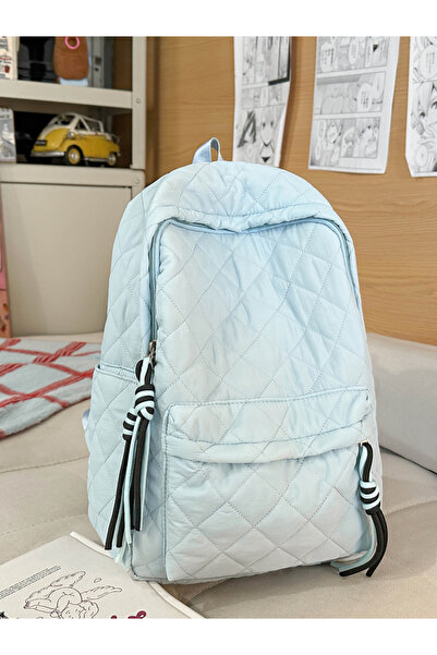 Take Two By Styli Blue Quilted Backpack