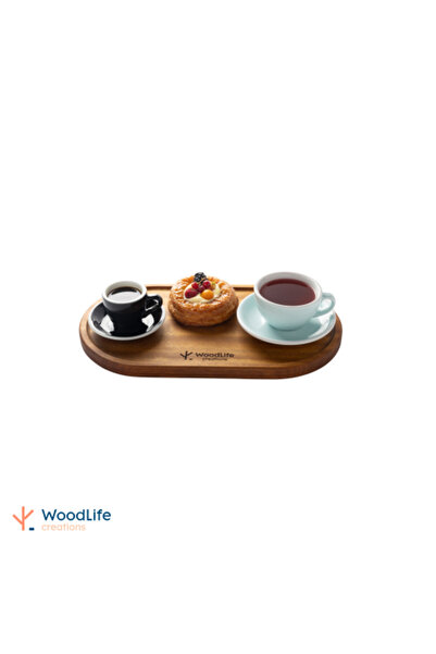 WOODLIFE صينية خشبية بيضاوية 40x22 سم