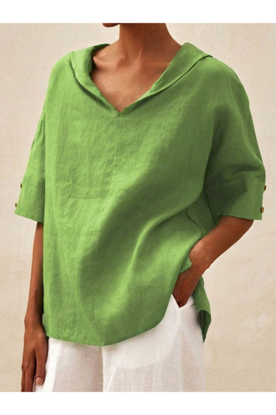 Take Two By Styli Green Short Sleeve Top