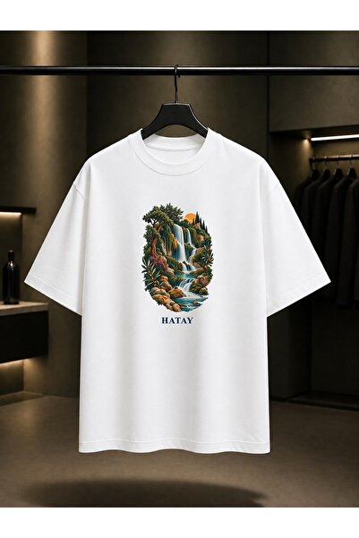 fame-stoned Hatay Harbiye Waterfalls Printed Unisex 100% Cotton T-Shirt