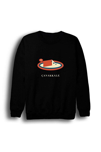 fame-stoned Çanakkale Ezine Cheese Printed Unisex 100% Cotton Sweatshirt