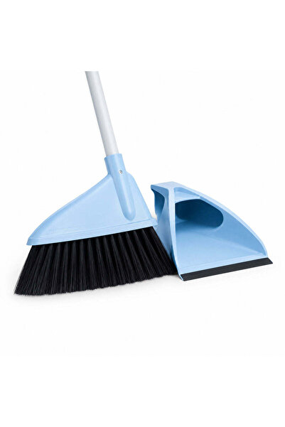 FOXMAG24 Manual Broom 2 in 1 with Floor Collector, Blue