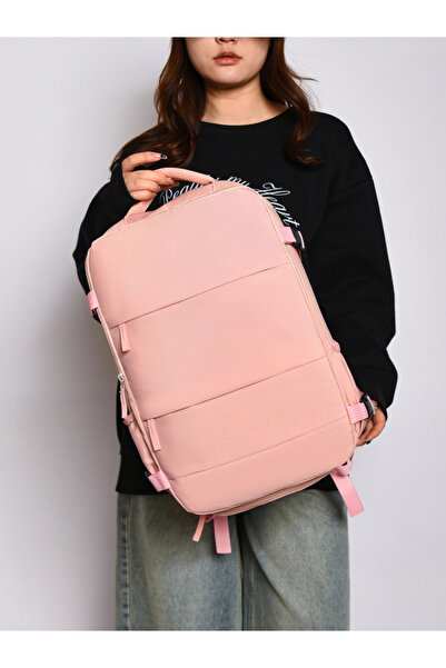 Take Two By Styli Pink Backpack with Shoe Compartment