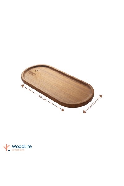 WOODLIFE صينية خشبية بيضاوية 40x17 سم
