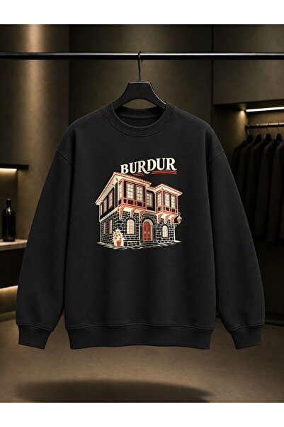 fame-stoned Burdur Stone Room Printed Unisex 100% Cotton Sweatshirt