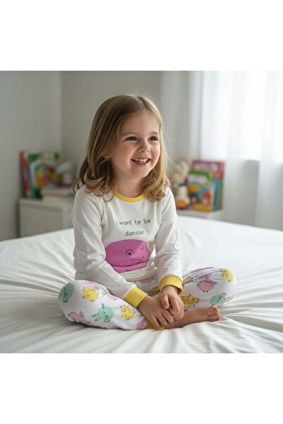 BONBON Children's Cotton I Want to Be Dancer Printed Long Sleeve 2-Piece Set ...