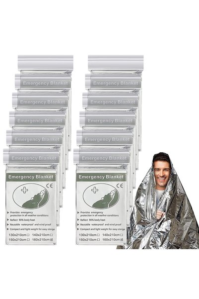 Generic Brand 12-Piece Survival Blanket Set, Reusable Survival Blanket