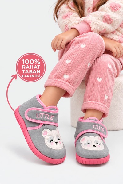 Ayakkabı Consept Çocuk Panduf Kreş Okul ve Ev Ayakkabısı Sevimli Figürlü Cırt...