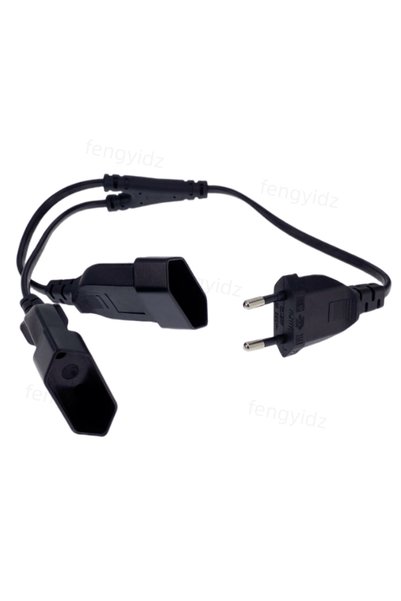 Choice CEE7/16 EU 2 Prong Male to Female Dual Output,2 Ways Outlet Extension ...