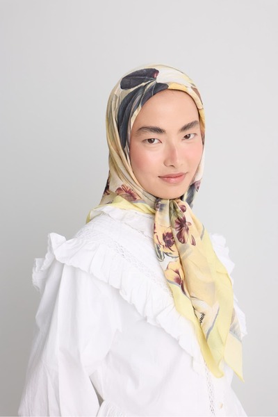 Modakaşmir وشاح من الخيزران بنمط حديقة سيبيا