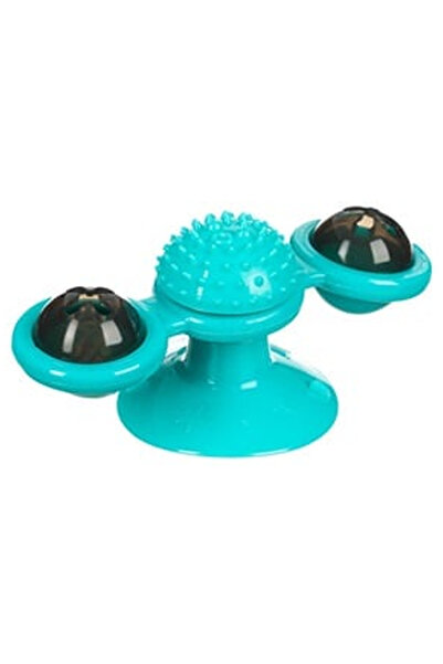 OEM Jucarie pentru Pisica Dubla Spinner Turcoaz cu Lumina