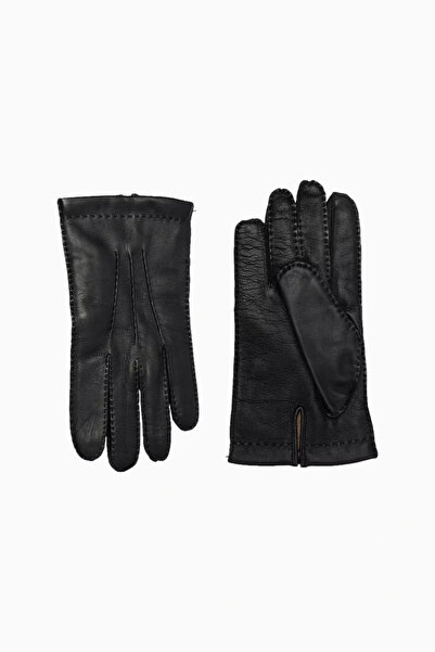 Dents 3 Points Leather and Cashmere Touchscreen Men's Gloves