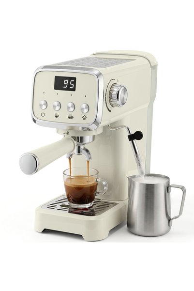 Generic Brand Espressor cu portafiltru (20 bari), cu spumant de lapte și reze...
