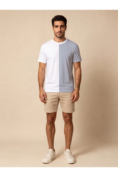 Take Two By Styli Men Color Block Short Sleeve T-Shirt