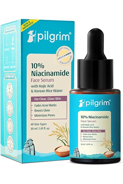 Pilgrim سيروم النياسيناميد 10% للوجه لعلاج آثار حب الشباب للجنسين 30 مل أزرق