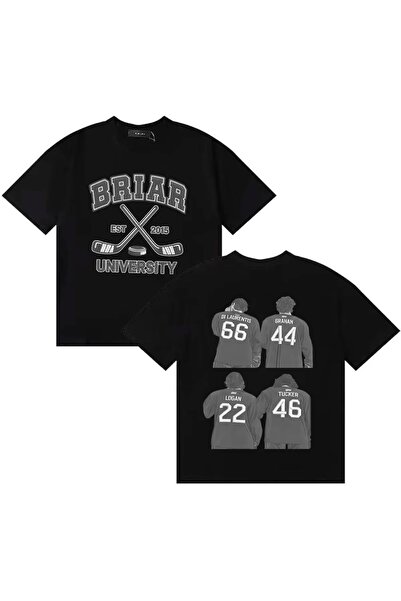 Vordevia Off Campus Briar Hockey Printed Cotton Oversize T-Shirt