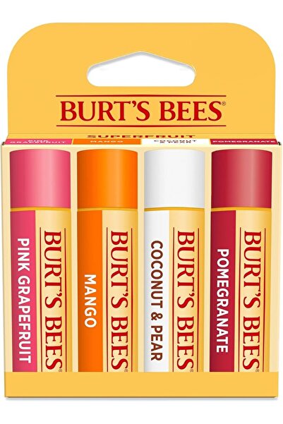 Burt's Bees بلسم شفاه مرطب طبيعي 100%، فواكه مميزة - الجريب فروت الوردي، الما...
