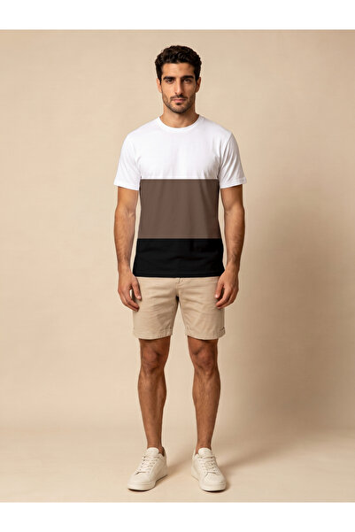 Take Two By Styli Men Color Block Round-Neck Short-Sleeve T-Shirt