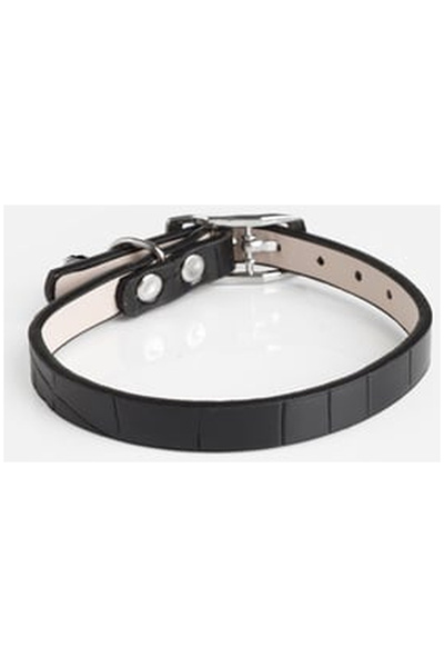 OEM Zgarda din Piele Artificiala Neagra cu Clopotel pentru Pisici 28cm