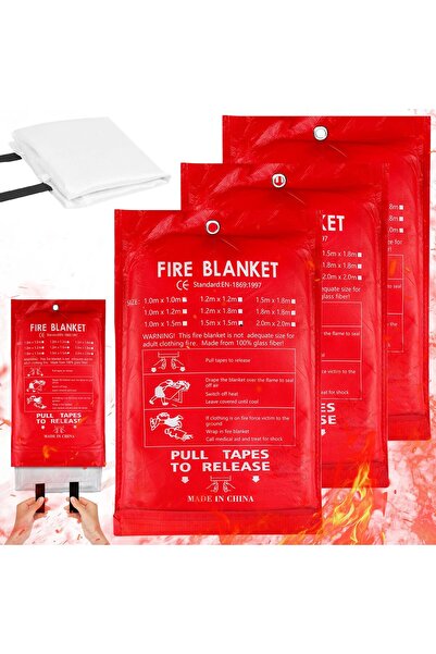 Generic Brand Set de 3 pături antiincendiu premium: pătură antiincendiu din ț...