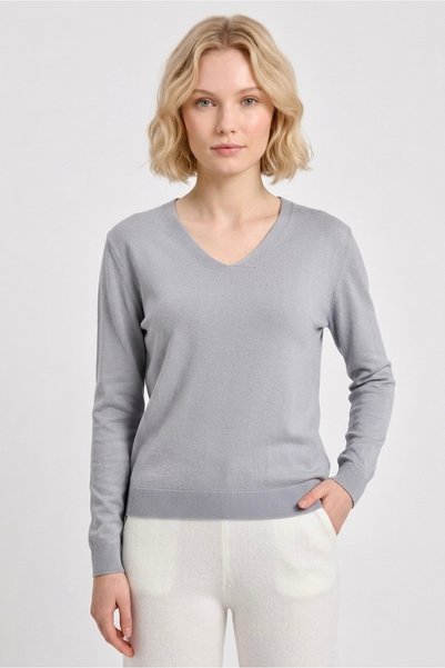lamea Women's V-Neck Cashmere Blended Knitwear Sweater