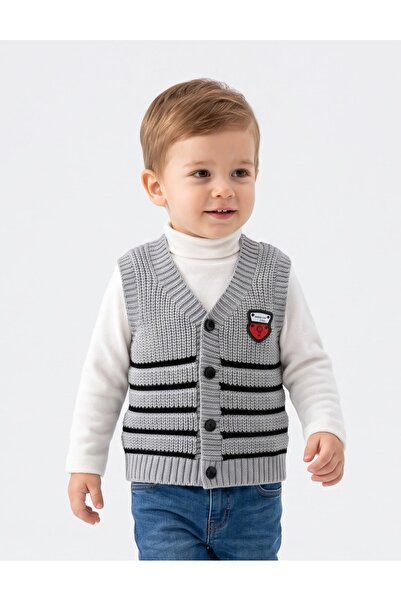 MiniKids Акрилна жилетка Фабиан, сив модел