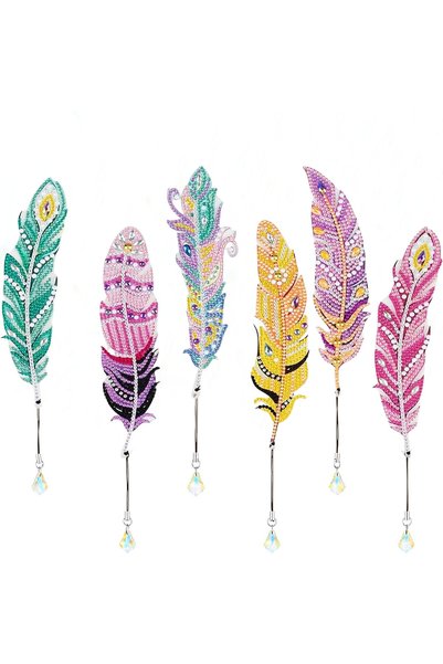 Choice SQ041. 6-Piece DIY Bookmark Diamond Art Dot Diamond Crystal Book Notes...