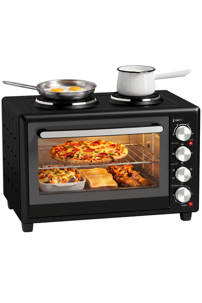 Generic Brand Mini-cuptor de 36L cu 2 plite, cuptor electric de blat cu conve...