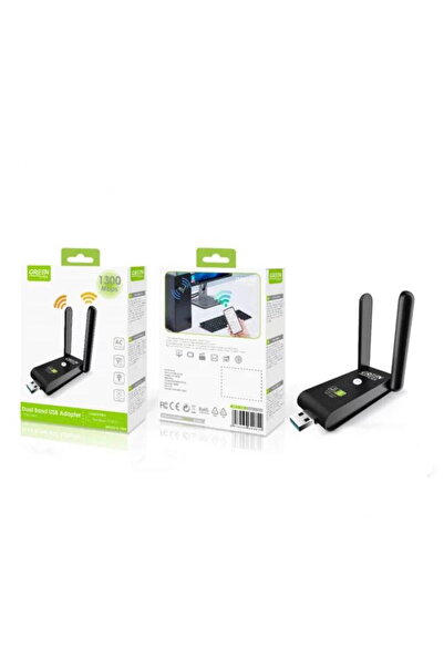 Green Ασύρματος Προσαρμογέας USB WiFi 1300Mbps Υποστηρίζει Windows 7 / 10 / 1...