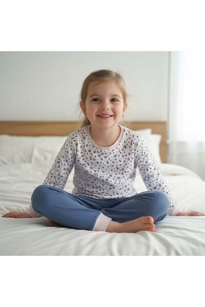 BONBON Girls' Cotton Printed Long Sleeve 2-Piece Set Cb1103