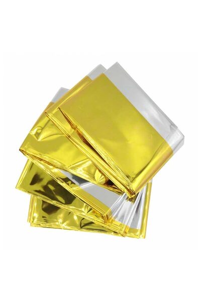 Generic Brand Pătură de supraviețuire dublă față, aurie și argintie, 1 bucată