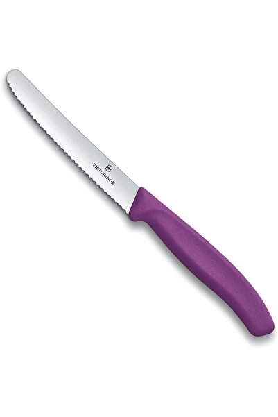 Swiss Classic 11cm Tırtıklı Domates Bıçağı, Mor