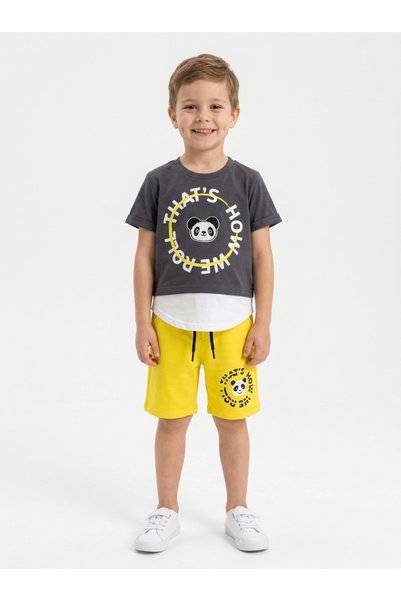 Elnino Panda Boy's Shorts Set