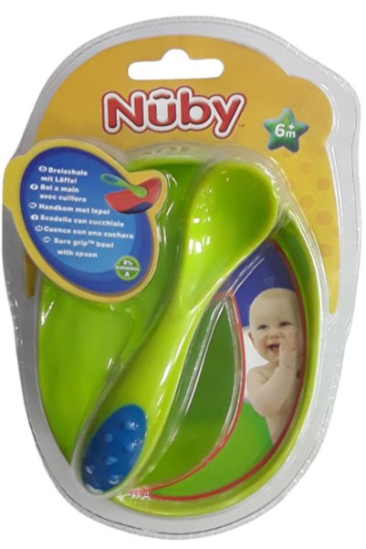Nuby Μπολ φαγητού με κουτάλι πράσινο 32117260002