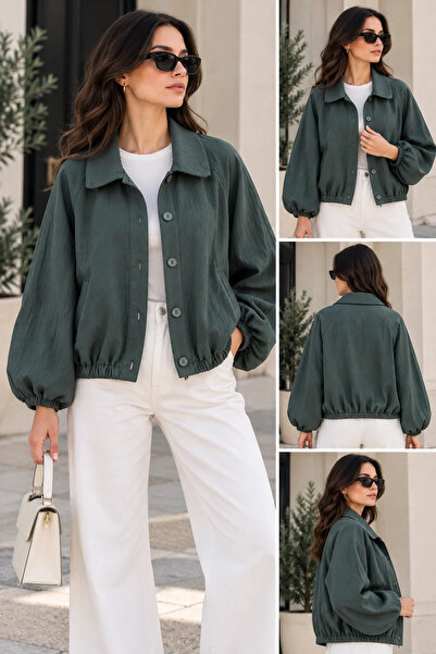 nazzain Buttoned Bomber Jacket