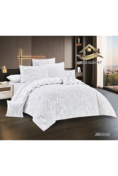 Afkar Albayet Luxury Jacquard Bridal Nefrane Bedspread 8 Pieces - Filled Duve...
