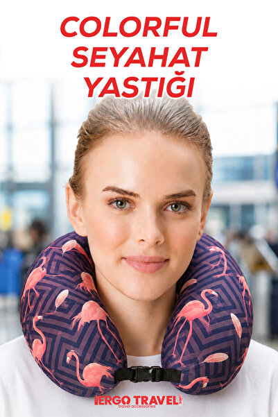 Viscofoam Colorful Ortopedik Seyahat Yastığı Visco Boyun Destekli Seyahat Yas...