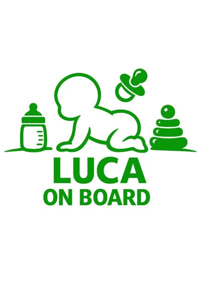 OEM Autocolant auto  "Luca la bord ", 10cm, Verde