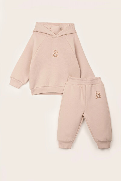 VAUVA Unisex Bebek Çocuk Şardonlu Eşofman Takımı - İçi Tüylü Kapüşonlu Sweats...