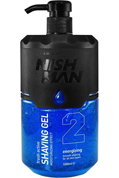 NISHMAN Shaving Gel with Pump for Men, 1000 ml | Moisturizing and Smooth Shav...