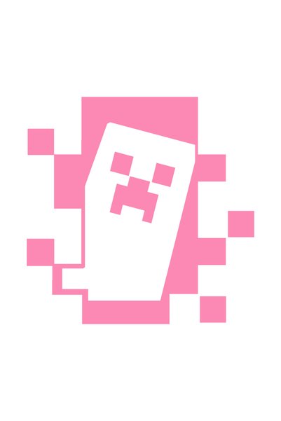 OEM Autocolant auto  "Minecraft Creeper ", 10cm, Roz