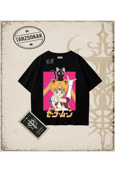 Tarzsokak Sailor Moon Anime Printed Oversize Unisex T-Shirt