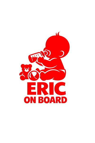 OEM Autocolant auto  "Eric la bord ", 10cm, Roșu