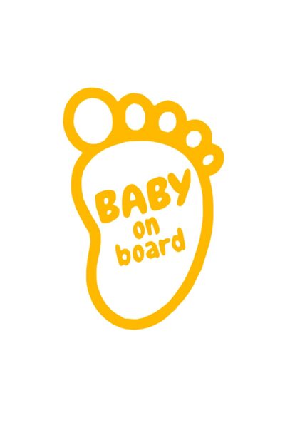 OEM Autocolant auto  "bebeluș la bord ", m1, 10cm, Portocaliu