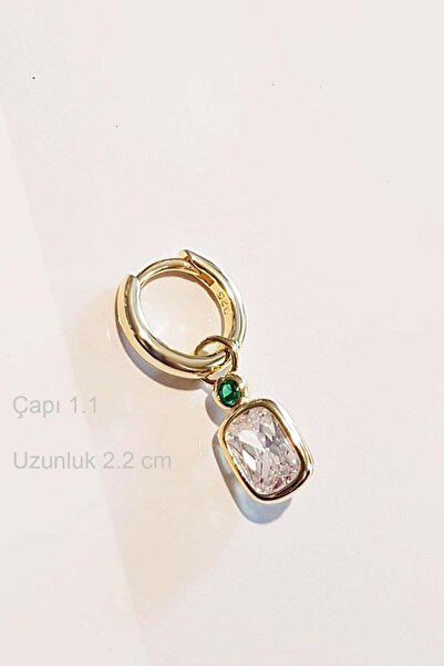 MorMajor Silver TEKLİ İTHAL MİNİ DİKDÖRTGEN TAŞLI GÜMÜŞ KÜPE